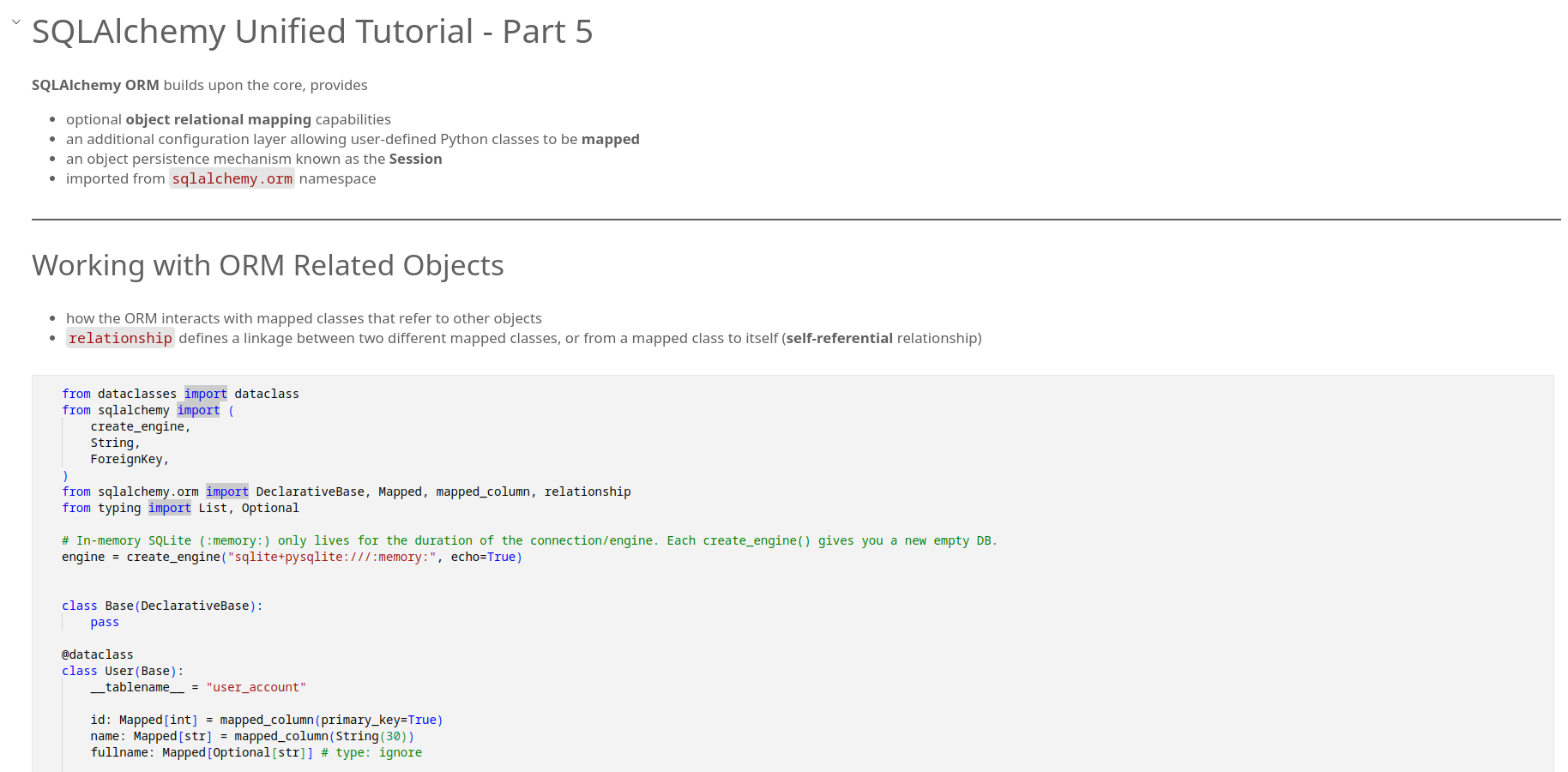 sqlalchemy Notebook Screenshot